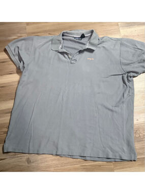 Men's Patagonia Gray XL Polo Shirt with Orange Logo